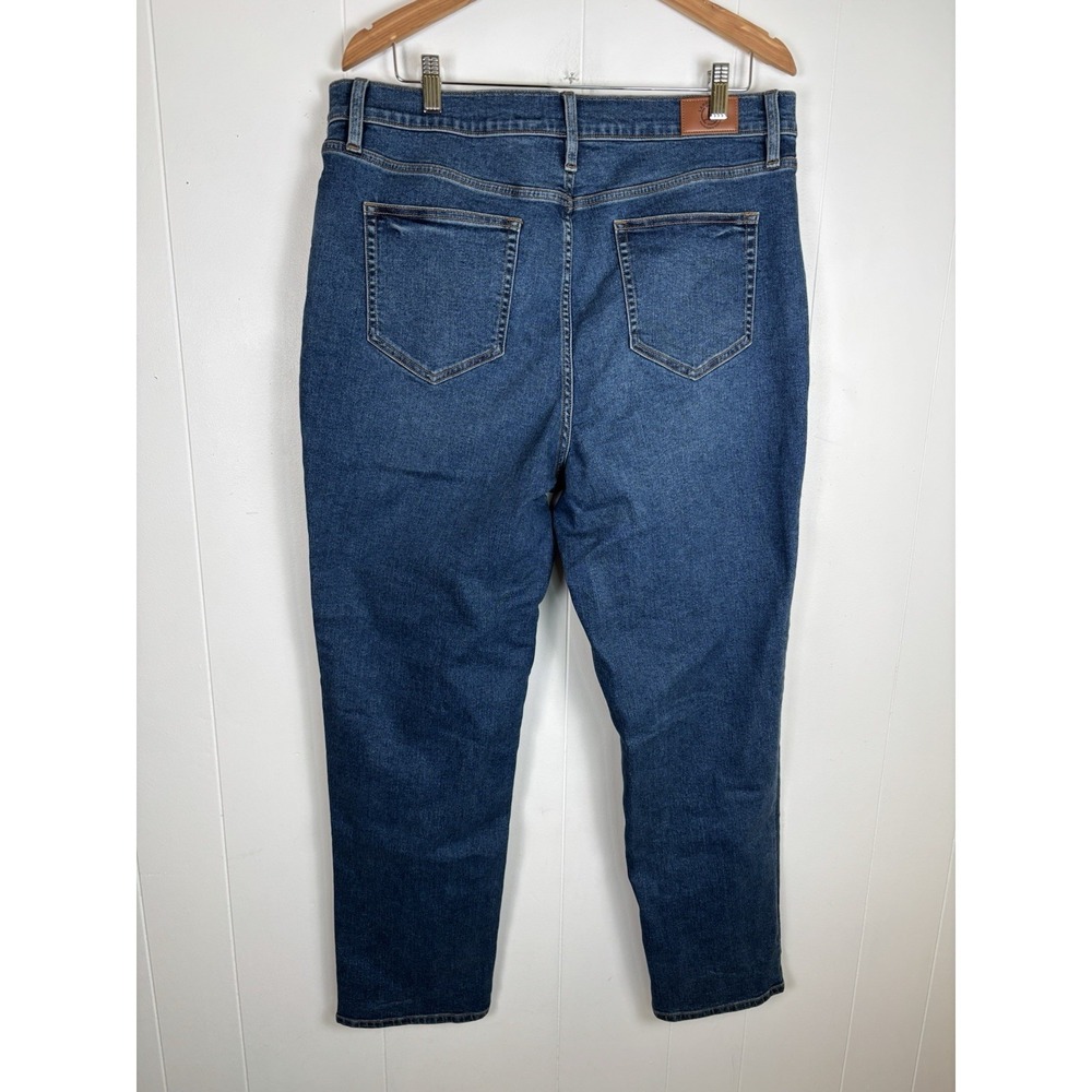 Lands' End Womens 18 High Rise Ankle Jeans Blue‎ Cotton Dark Wash  - NEW - Picture 6 of 9